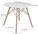 Aukronic Kitchen Dining Table Round Coffee Table Modern Leisure Wood Tea Table Office Conference Pedestal Desk - White