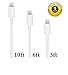 Certified Scable(TM) 3 Pack 8 Pin Lightning to USB Sync and Charging Cable Connector for iPhone 6 6 Plus, iPhone 5s 5 5c, iPod Touch 5th, Nano 7th, and iPad 4 Air Air 2 Mini with Authentication Chip Ensures Fast Charging and No Annoying Error Messages (White)