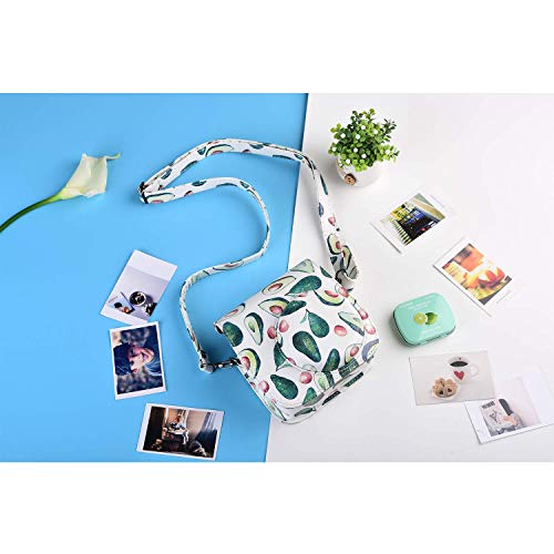 Katia Camera Case Bag Compatible for Fujifilm Instax Mini 9 Instant Film Camera, Also for Fujifilm Instax Mini 8 Instant Film Camera, with Accessories Pocket and Strap - Avocado