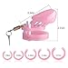 Pink Plasitc Cock Cage Chastity Cage Chastity Device for Male Penis Exercise with 5 Rings