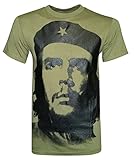 tees geek Che Guevara Men's T-Shirt- (Large) - Olive