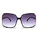 Women Oversized Square Sunglasses UV Protection Eye, Black, Size 60