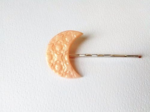 Moon Hair Clip, Champagne Clay Color Barrette, Bridal Hair Accesories