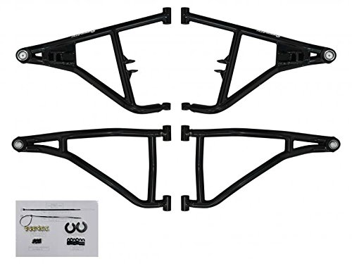 Polaris RZR XP Turbo/1000 High Clearance 0'' Forward Offset A-Arms (With Uniball And Stud) - Black 2014-2016