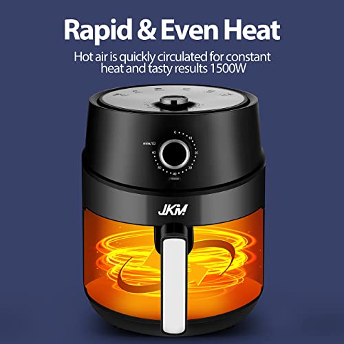 JKM Air Fryer 4.7 Quart, mechanical Air Fryer Oven, Adjustable Timer