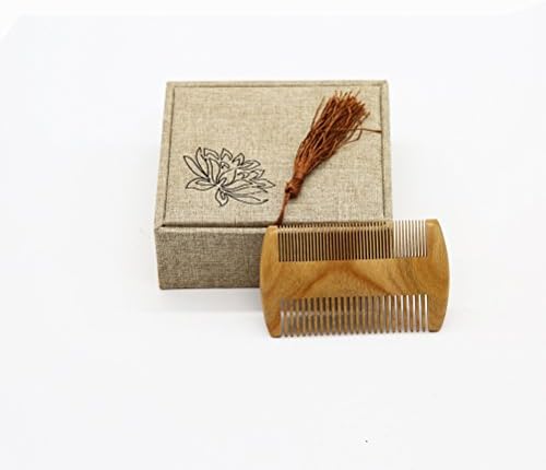 Beard Comb -Fine &amp; Coarse Tooth Handmade Genuine Sandalwood Brush for Hair-Best Premium Giftbox