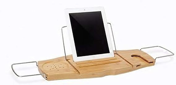 Soporte de bañera Extensible de Carrito de bañera de bambú con Soporte