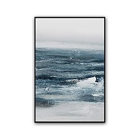 Framed Canvas Wall Art Abstract Color Block Canvas Prints Home Artwork Decoration for Living Room,Bedroom - 16x24 inches