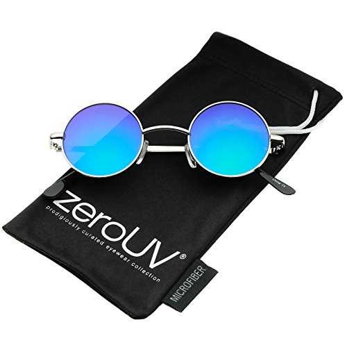 Zerouv - small retro lennon style colored mirror lens r…