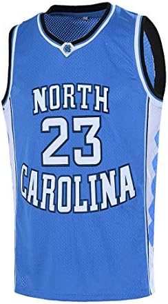 Ausimiar Mens 23# North Carolina Basketball Jersey Retro Jersey Blue S-XXL
