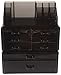 SONGMICS Makeup Organizer 8 Drawers Cosmetic Storage 3 Pieces Set Jewelry Display Case with 16 Top Compartments Black UJMU08B