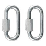 CURT 82903 Threaded Quick Link Trailer Safety Chain Hook Carabiner Clips 5/16-Inch Diameter, 1,760 lbs, 2-Pack