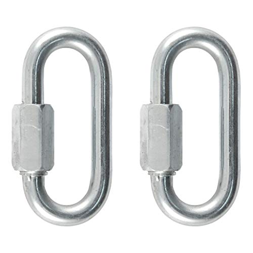 CURT 82903 Threaded Quick Link Trailer Safety Chain Hook Carabiner Clips 5/16-Inch Diameter, 1,760 lbs, 2-Pack