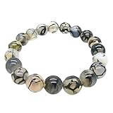 Gorgeous 10mm Round Natural Agate Stretchy Bracelet Fits up to 8.5 inch wrist