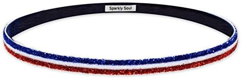 Sparkly Soul Sparkle Thin Headbands, Red/White/Blue