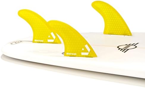 Dorsal Performance Core (Hexcore) Thruster Surfboard Surf Fins Set (3) Honeycomb FCS Base Yellow