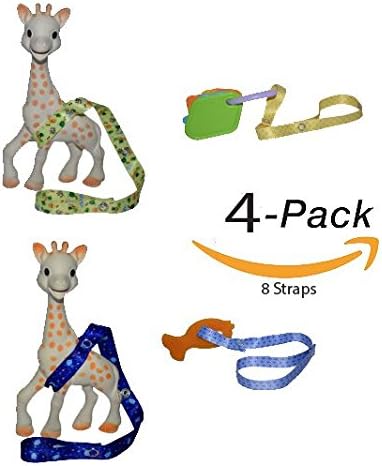 Toy Straps for Baby Strollers High Chair Leash for Teether Pacifier Sippy Cup 8pc (Blue/Yellow)