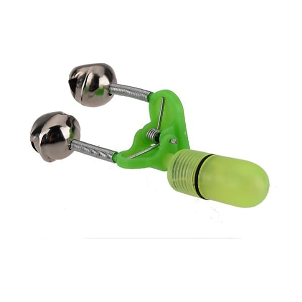 New-Brand-Fishing-Rod-Tip-LED-Light-Clip-Twin-Bells-Bite-Alarm-by-ShrimLure