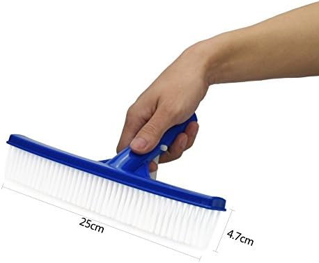 10" Wide Pool Brush Durable Pool Floor Wall Cleaning Tool Pool Broom Algae Remover Scrubber Strong Connector Nylon Bristles for Cleaning All Pool Surfaces