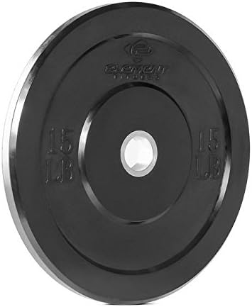 Element Fitness Commercial Black Bumper Plates - 15 lbs
