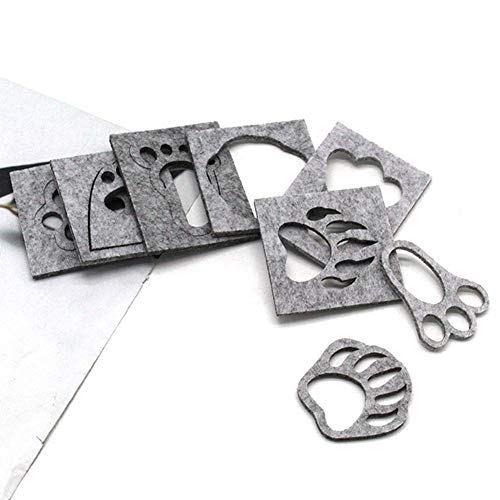 Shuohu 6Pcs Paw Footprint Geometry DIY Felt Template Needle Felting Doll Template Mold Applique Stencil 6pcs