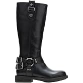 Harley-Davidson Footwear Womens Juna Tall Round Toe Zippered Casual Boots Knee High Low Heel 1-2" - Brown