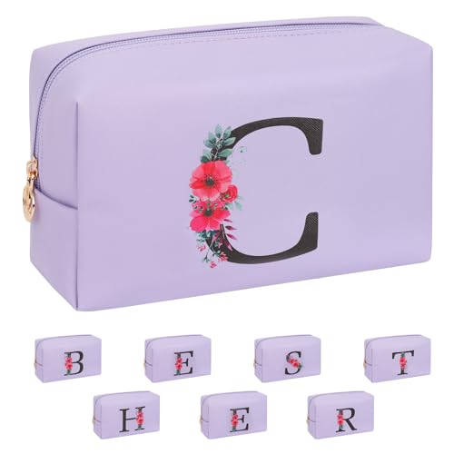 Initial Makeup Bag for Girls and Women,Small Makeup Bag Travel Cosmetic Bag at Amazon