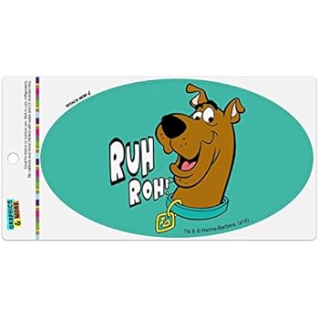 Graphics and More Scooby-Doo Ruh Roh Automotive Car Refrigerator Locker Vinyl Euro Oval Magnet