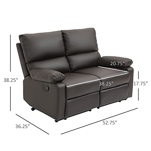Modern Manual Recliner 2 Seater Sofa Reclining Loveseat with PU