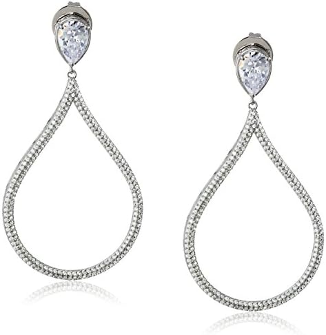 Charles Winston, S Silver, Cubic Zirconia Pear Drop Earrings, 7.75 ct. tw.