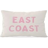 Wheatwin Pink Decorative Pillow, East Coast Throw Pillow Cover 12x20 | Pink Coastal Decor, Coastal Preppy East Coast Coquette Decor for Dorm Girls Room College Sofa Couch