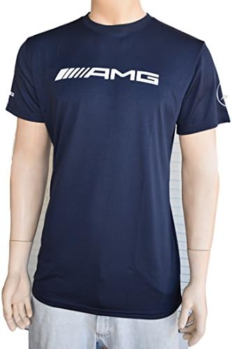 Eurodesign AMG MERCEDES-BENZ Dri-Fit Shirt for Men, Short sleeve Navy (L, Navy)