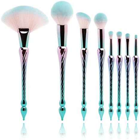 Makeup Brushes Set Iskas 8pcs Super Soft Bristles Gradient Color Handle Beauty Brush Kit Powder Foundation Blending Blush Concealer Contouring Cosmetic Make Up Tools