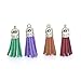 100pcs 40 mm Leather Tassel Pendants Faux Suede Tassel 25 Colors, Doubletwo Mixed Tassel Pendants with Caps for Key Chain Straps DIY Accessories