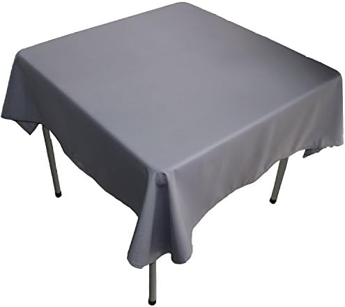 FantasyDeco Square Polyester Fabric Tablecloth, Charcoal, 54-inch
