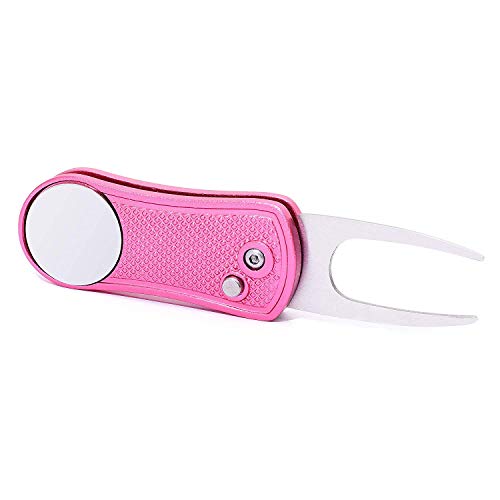 Pack of 2 Foldable Golf Divot Tool, Golf Divot Repair Tool with Pop-up Button & Magnetic Detachable Ball Marker, Golfing Equipment, Accessories for Golf Clubs, Balls, Clothing, Shoes, Golf Aids. - Thumbnail 4