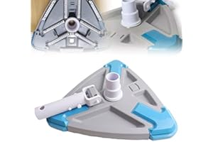 Pool Vacuum Head with Side Brush, Pool Triangular Weighted Brush for Inground and Above Ground Swimming Pools (White)