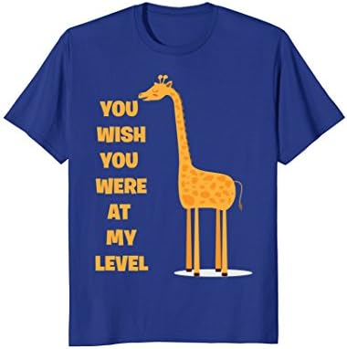 Mens You Wish You Were At My Level Funny Giraffe Cocky T-Shirt XL Royal Blue