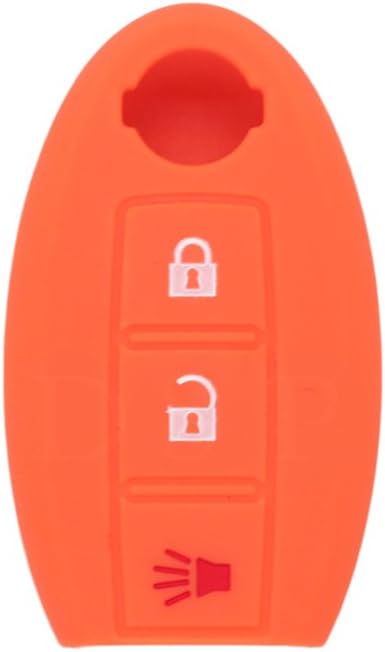 BROVACS Silicone Cover Protector Case Holder Skin Jacket Compatible with NISSAN 3 Button Smart Remote Key Fob CV9501 Orange - Image 3