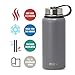MIRA 32 oz Stainless Steel Vacuum Insulated Wide Mouth Water Bottle | Thermos Keeps Cold for 24 hours, Hot for 12 hours | Double Wall Powder Coated Travel Flask | Smoke Gray