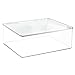 mDesign Plastic Kitchen Pantry and Fridge Storage Organizer Box Containers with Hinged Lid for Shelves or Cabinets, Holds Food, Snacks, Seasoning, Condiments, Utensils, Ligne Collection, 2 Pack, Clear