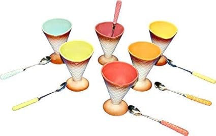 Buy Quality Cottage Unique Cone Shape Ice Cream Cup Set Bowl Spoon