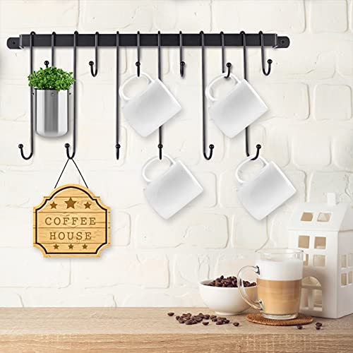 Coffee Cup Holder Wall Mounted Coffee Cup Rack Mug Hooks (23” / 12