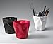 Chris-Wang 1Pcs Creative Out-of-Shape Wrinkle Plastic Pencil Cup/Pen Holder/Cosmetics Organizer/Desk Sorter Bin/Stationery Collection/Make-up Brush Tub(Red)