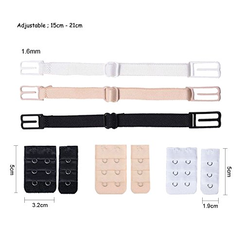 Muhuyi 18Pcs Bra Straps Set, Bra Extenders, Clear Bra Straps, Bra Strap Holders with Bra Strap Clips