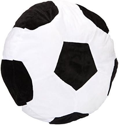 Soccer Ball Pillow Fluffy Stuffed Soccer Plush Toy Creative Sofa Cushion Sports Theme Decoration Soft Soccer Gift for Kids 16 Inches
