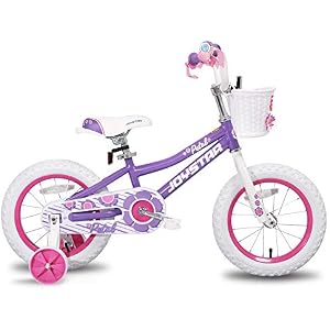 JOYSTAR 16 Inch Kids Bike with Streamer Basket & Training Wheels for 4-6 Years Girls
