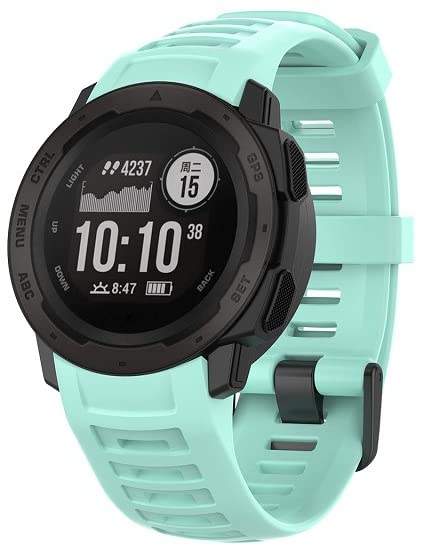 Chainfo compatible with Garmin Instinct/Instinct 2 Watch Strap, Soft Silicone Classic Sport Replacement Watch Band NO230225 (Teal)