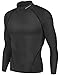 New Men Athletic Apparel Long Sleeves Shirts Skin Tights Compression Base Under Layer Top (L, NT012 Black)