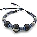 KONOV Mens Womens Ceramic Rope Bracelet, Tribal, Fit 7-9 inch Adjustable, Blue Black